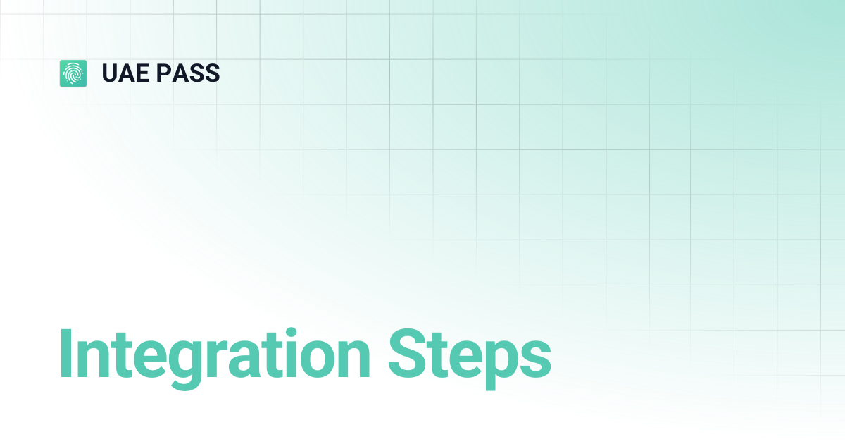 Integration Steps | UAE PASS