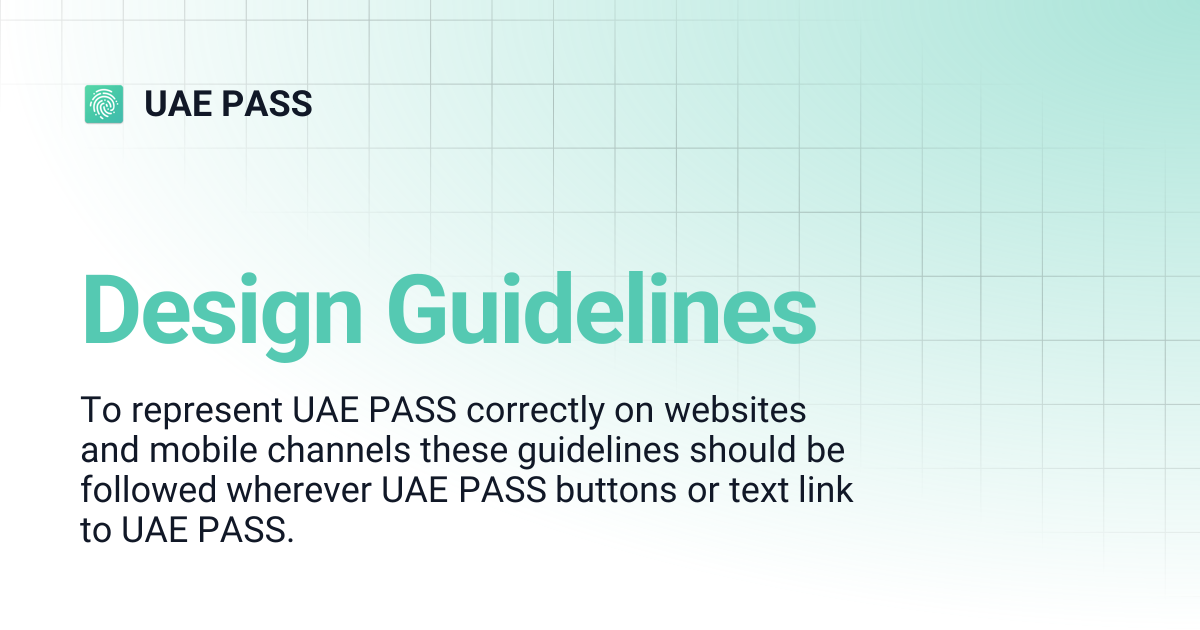 Design Guidelines | UAE PASS
