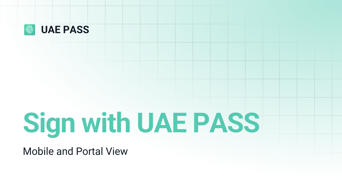 Sign with UAE PASS | UAE PASS