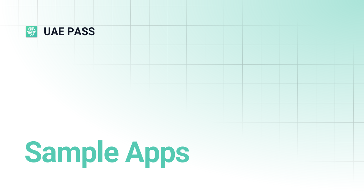 Sample Apps | UAE PASS